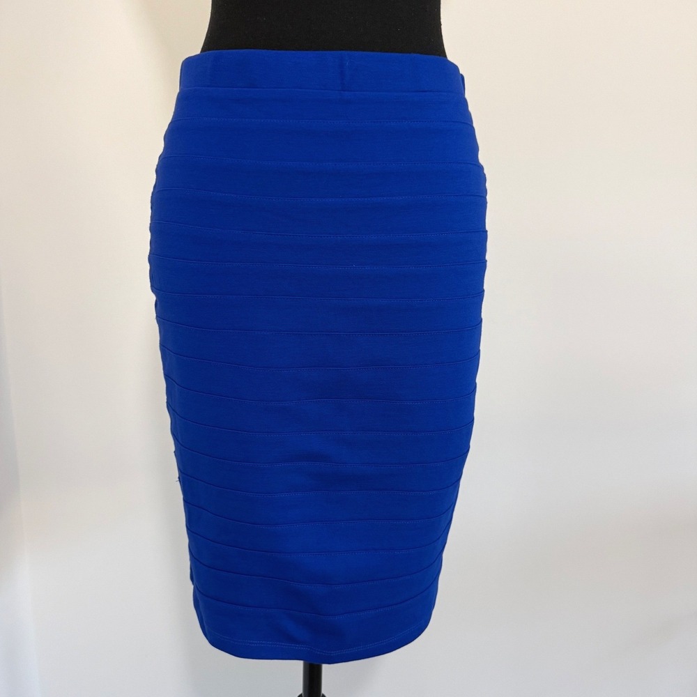 Katies Royal Blue Bandage Pencil Bodycon Knee Length Skirt Size 14